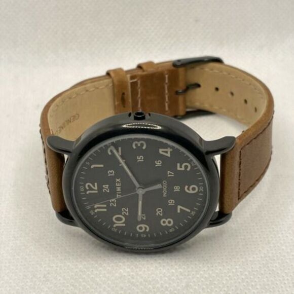 Timex Weekender TW2T30500 Men Brown Leather Analog Dial Quartz Wrist Watch TMR51 - Picture 6 of 10